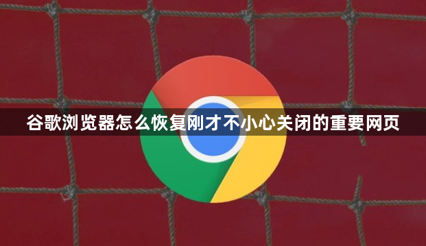 谷歌浏览器怎么恢复刚才不小心关闭的重要网页1