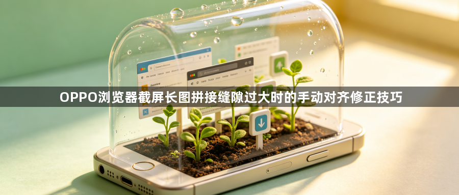 OPPO浏览器截屏长图拼接缝隙过大时的手动对齐修正技巧1