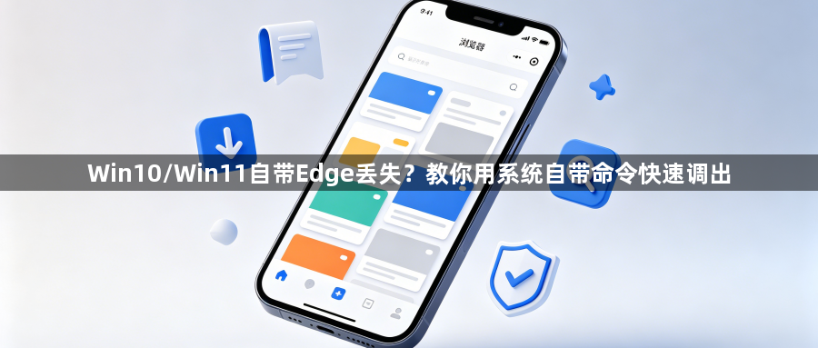 Win10/Win11自带Edge丢失?教你用系统自带命令快速调出1