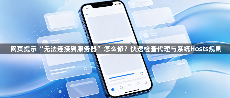 网页提示“无法连接到服务器”怎么修？快速检查代理与系统Hosts规则1