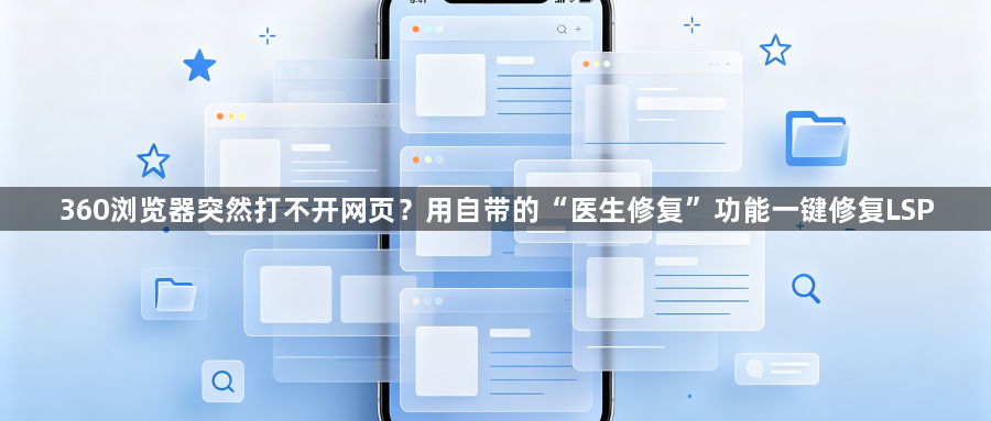 360浏览器突然打不开网页？用自带的“医生修复”功能一键修复LSP1